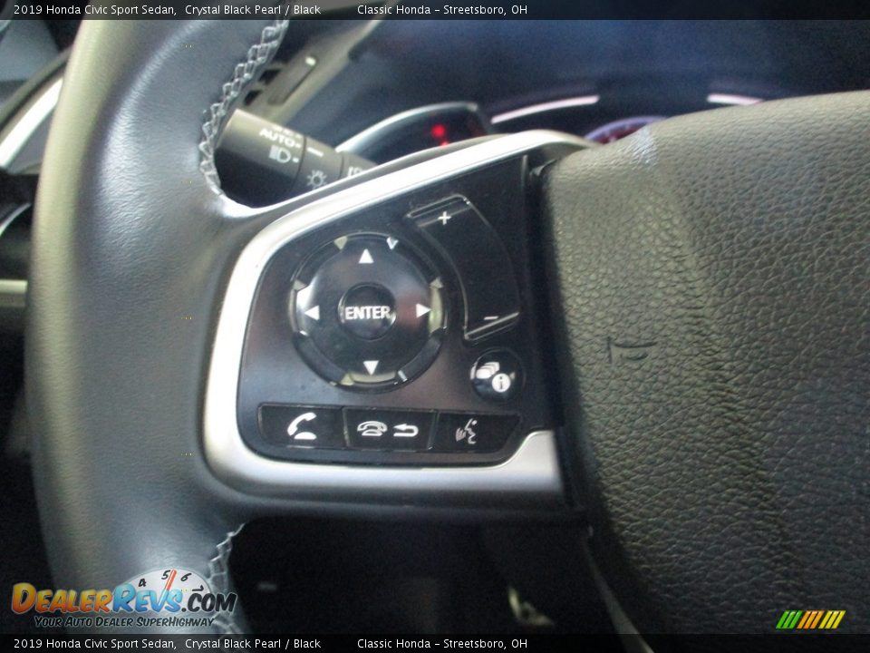 2019 Honda Civic Sport Sedan Crystal Black Pearl / Black Photo #30