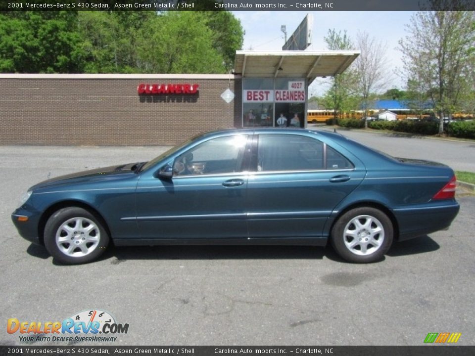 2001 Mercedes-Benz S 430 Sedan Aspen Green Metallic / Shell Photo #7