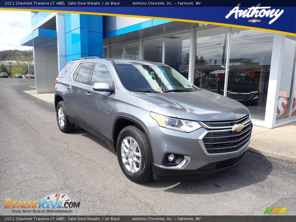 2021 Chevrolet Traverse LT AWD Satin Steel Metallic / Jet Black Photo #1