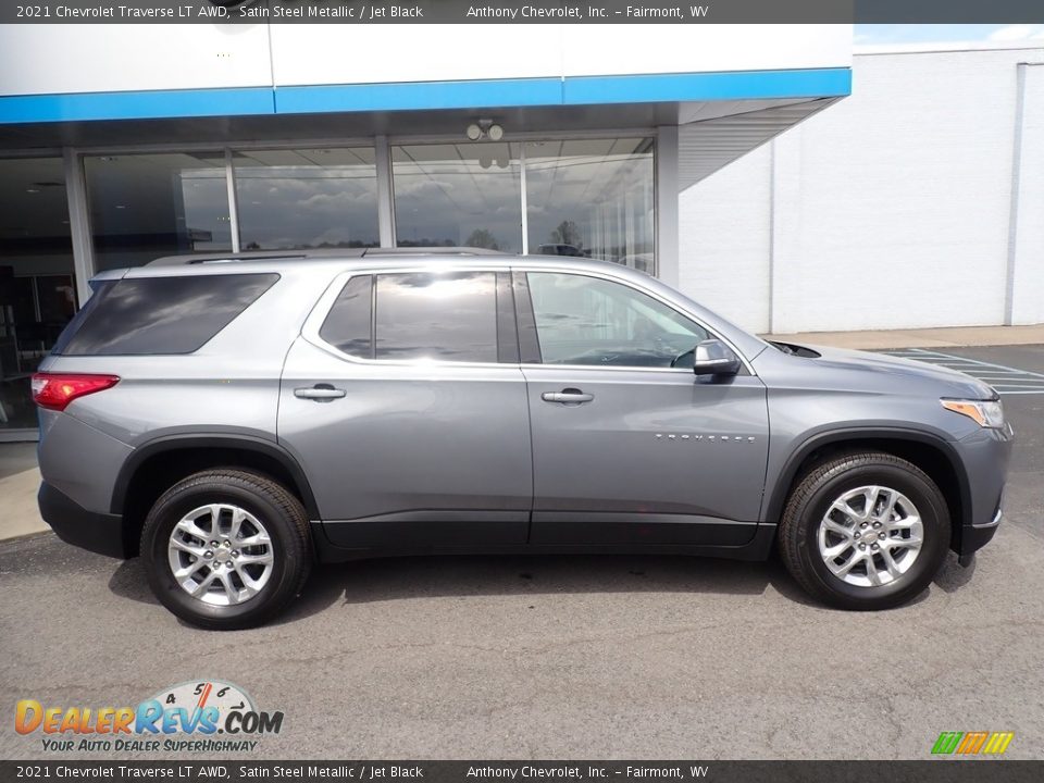 2021 Chevrolet Traverse LT AWD Satin Steel Metallic / Jet Black Photo #3
