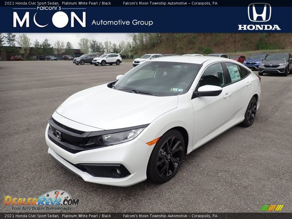 2021 Honda Civic Sport Sedan Platinum White Pearl / Black Photo #1