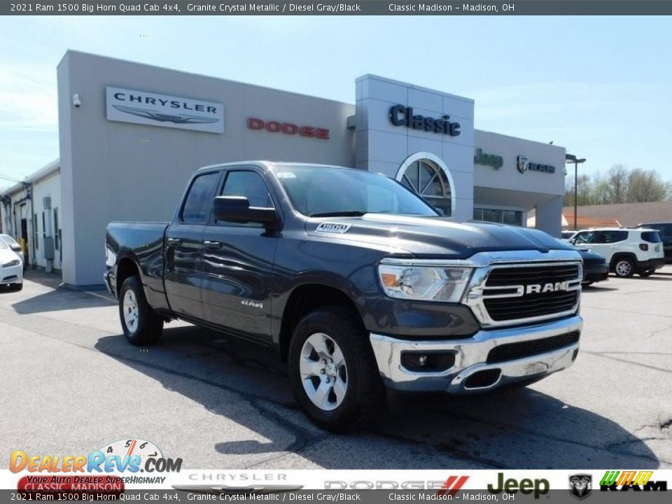 2021 Ram 1500 Big Horn Quad Cab 4x4 Granite Crystal Metallic / Diesel Gray/Black Photo #1