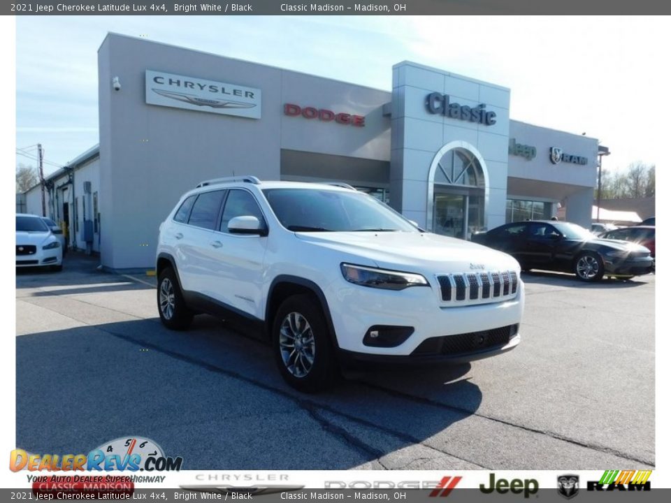 2021 Jeep Cherokee Latitude Lux 4x4 Bright White / Black Photo #1