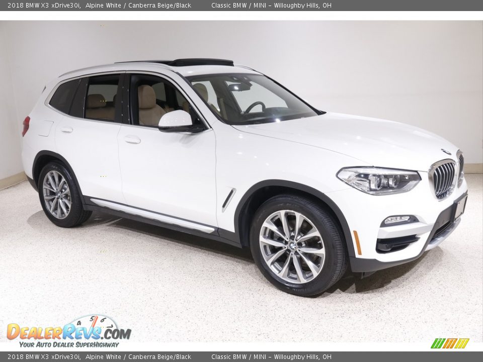 2018 BMW X3 xDrive30i Alpine White / Canberra Beige/Black Photo #1