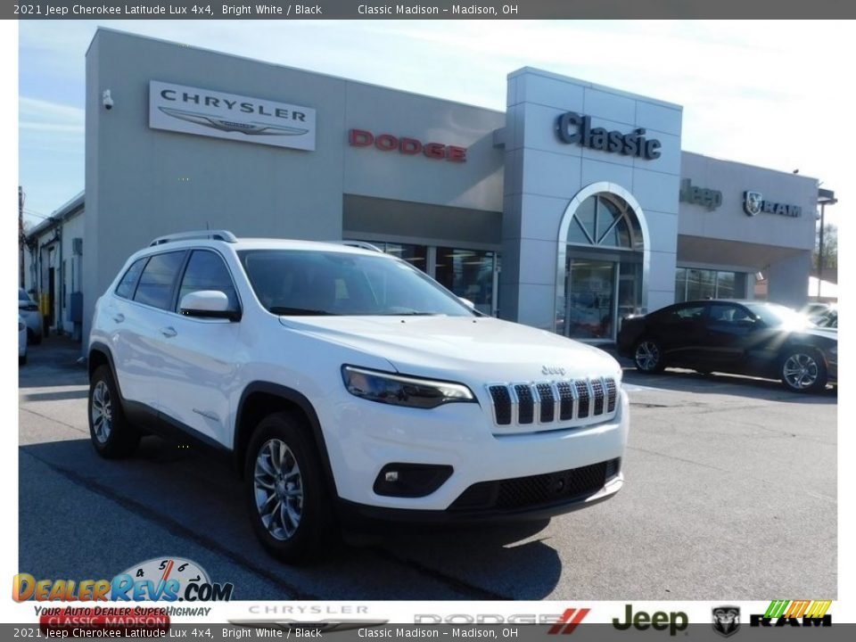 2021 Jeep Cherokee Latitude Lux 4x4 Bright White / Black Photo #1