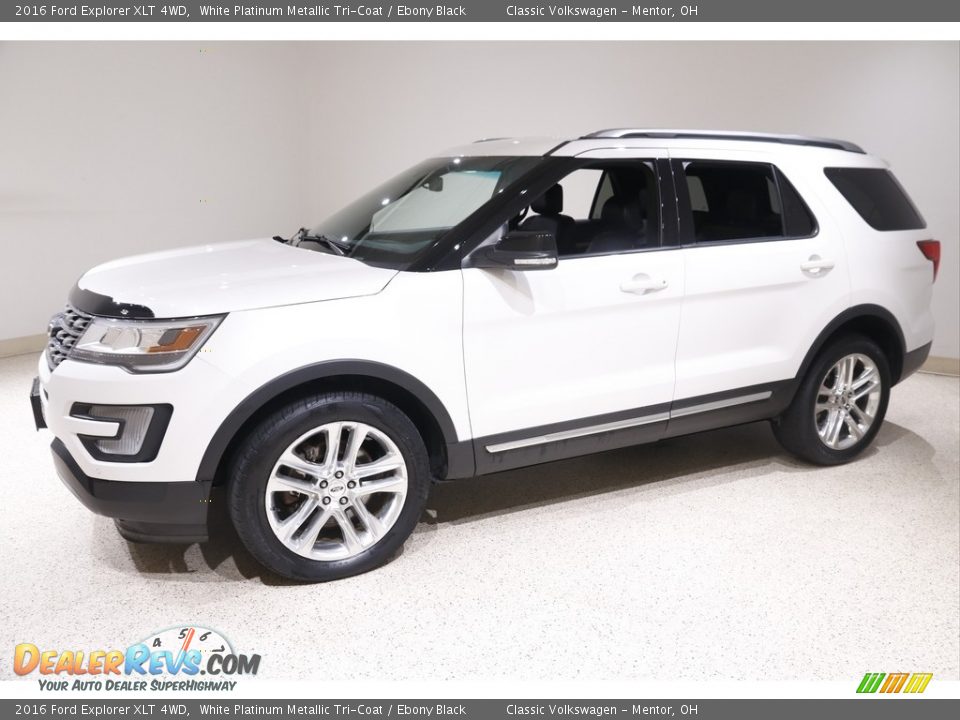 2016 Ford Explorer XLT 4WD White Platinum Metallic Tri-Coat / Ebony Black Photo #3