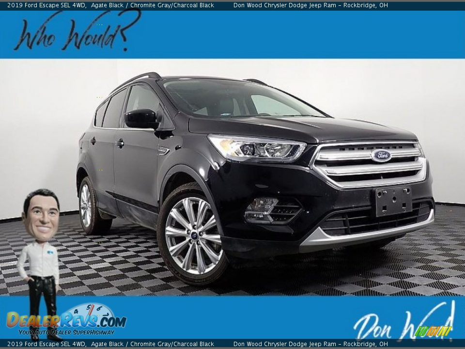 2019 Ford Escape SEL 4WD Agate Black / Chromite Gray/Charcoal Black Photo #1