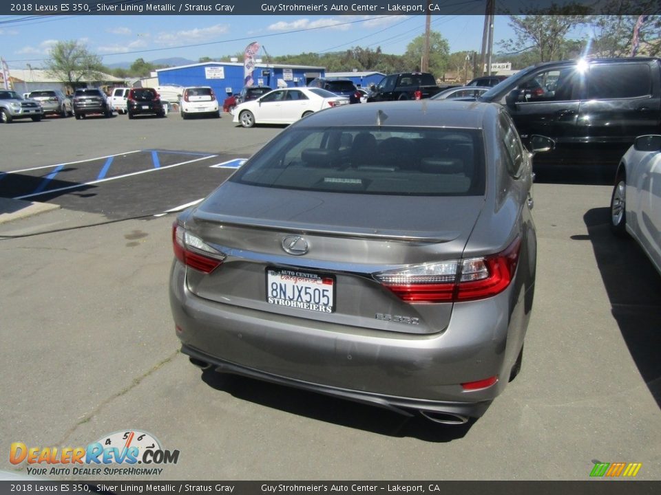 2018 Lexus ES 350 Silver Lining Metallic / Stratus Gray Photo #6