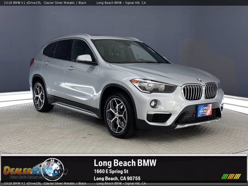 2018 BMW X1 sDrive28i Glacier Silver Metallic / Black Photo #1