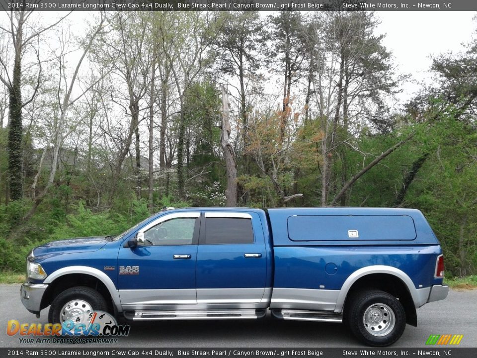 Blue Streak Pearl 2014 Ram 3500 Laramie Longhorn Crew Cab 4x4 Dually Photo #1