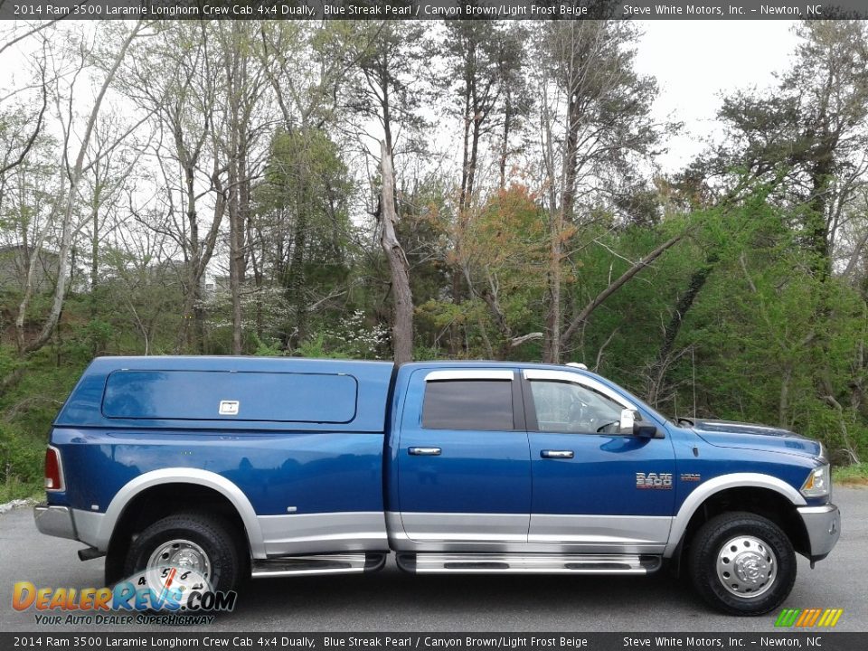 Blue Streak Pearl 2014 Ram 3500 Laramie Longhorn Crew Cab 4x4 Dually Photo #5