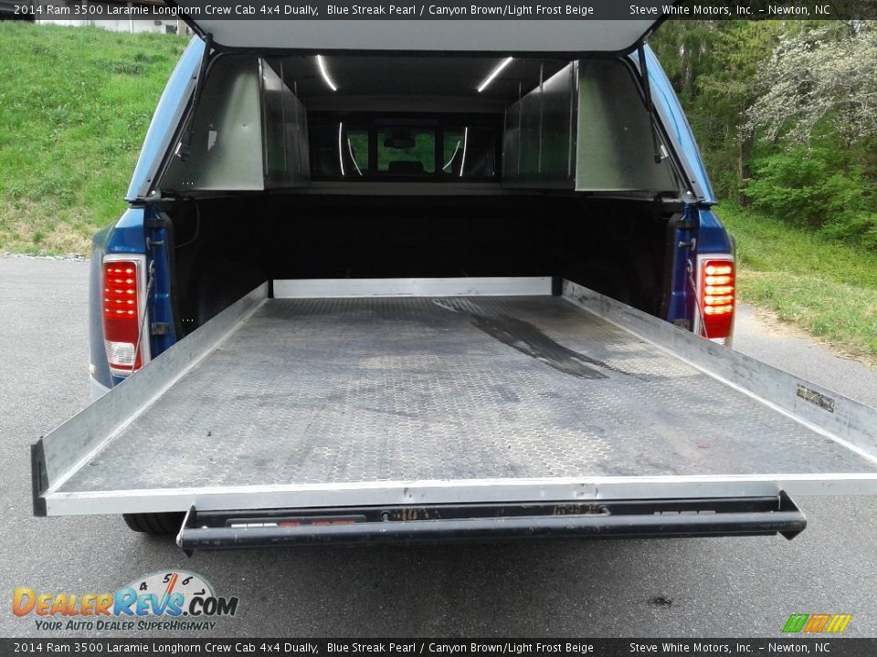 2014 Ram 3500 Laramie Longhorn Crew Cab 4x4 Dually Blue Streak Pearl / Canyon Brown/Light Frost Beige Photo #10