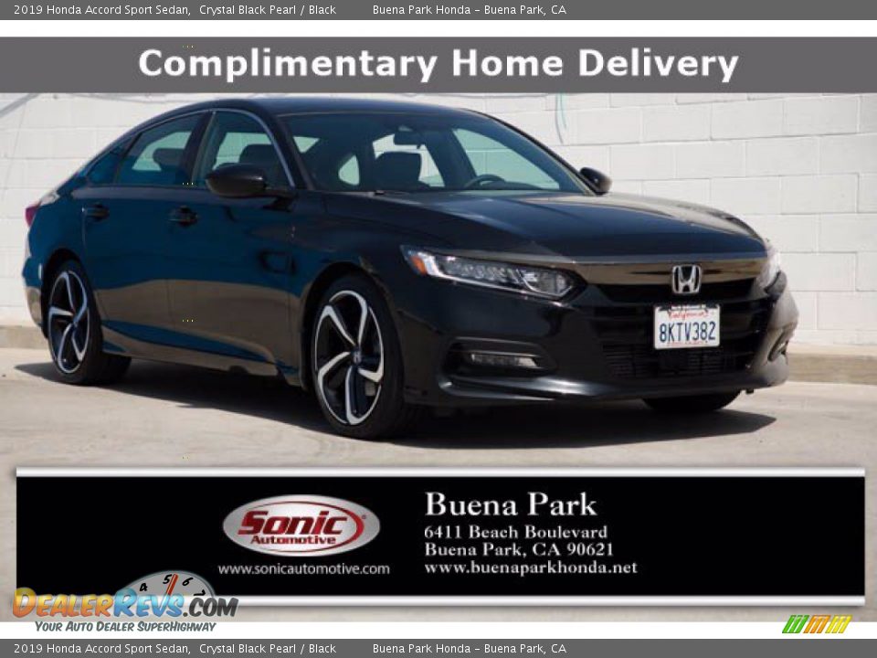 2019 Honda Accord Sport Sedan Crystal Black Pearl / Black Photo #1