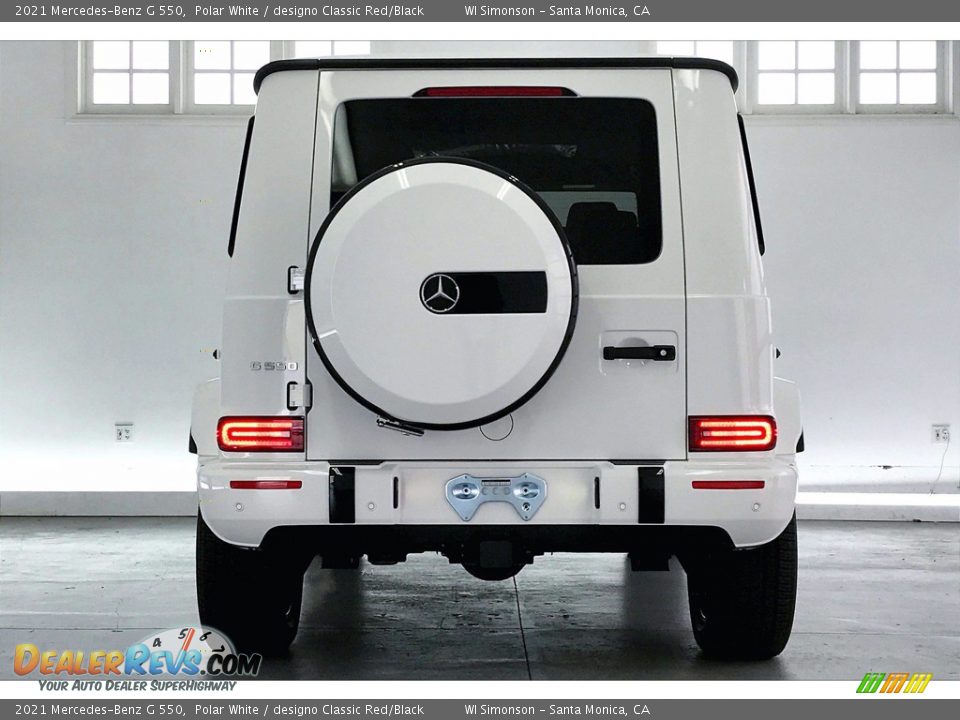 2021 Mercedes-Benz G 550 Polar White / designo Classic Red/Black Photo #3