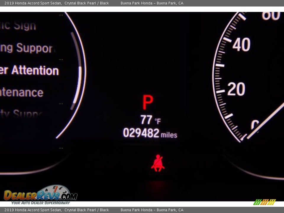 2019 Honda Accord Sport Sedan Crystal Black Pearl / Black Photo #6