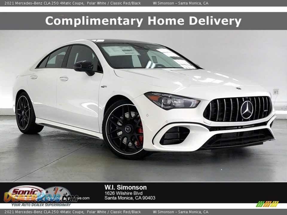 2021 Mercedes-Benz CLA 250 4Matic Coupe Polar White / Classic Red/Black Photo #1