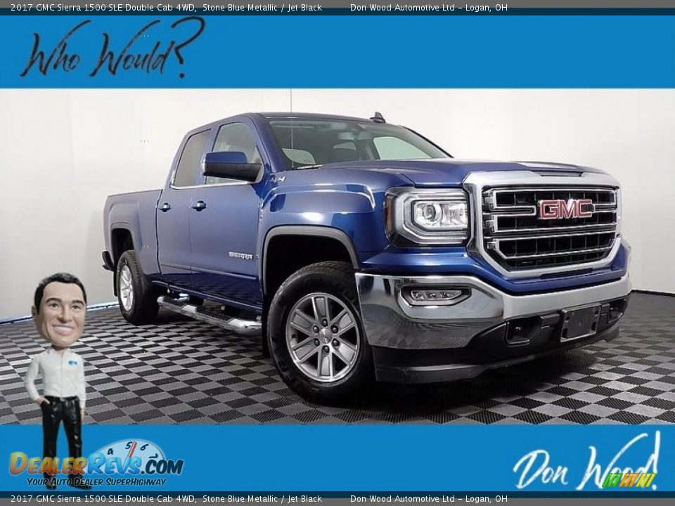 2017 GMC Sierra 1500 SLE Double Cab 4WD Stone Blue Metallic / Jet Black Photo #1