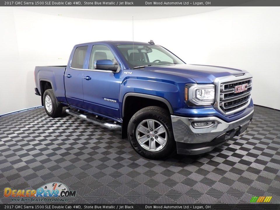 2017 GMC Sierra 1500 SLE Double Cab 4WD Stone Blue Metallic / Jet Black Photo #3