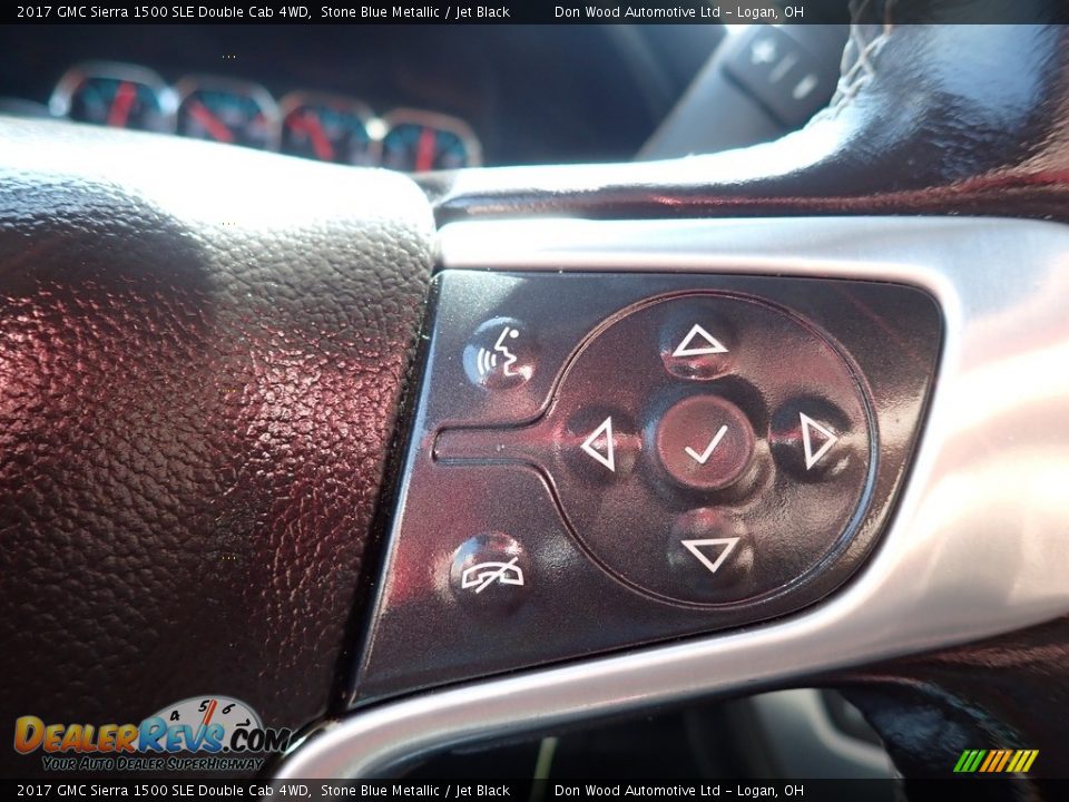 2017 GMC Sierra 1500 SLE Double Cab 4WD Stone Blue Metallic / Jet Black Photo #24