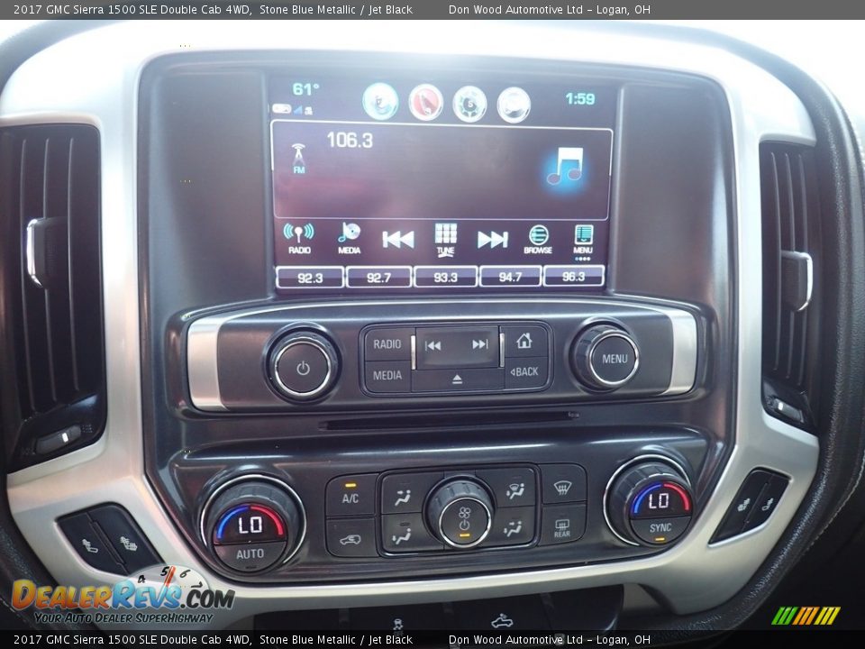 2017 GMC Sierra 1500 SLE Double Cab 4WD Stone Blue Metallic / Jet Black Photo #25