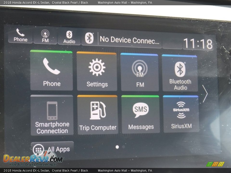 2018 Honda Accord EX-L Sedan Crystal Black Pearl / Black Photo #17