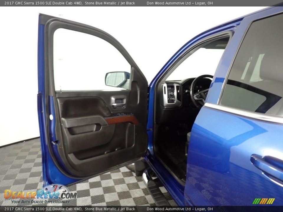2017 GMC Sierra 1500 SLE Double Cab 4WD Stone Blue Metallic / Jet Black Photo #27