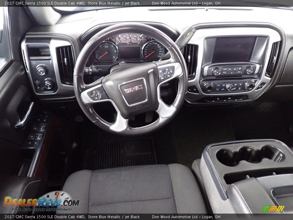 2017 GMC Sierra 1500 SLE Double Cab 4WD Stone Blue Metallic / Jet Black Photo #36