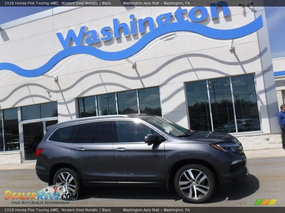 2018 Honda Pilot Touring AWD Modern Steel Metallic / Black Photo #2