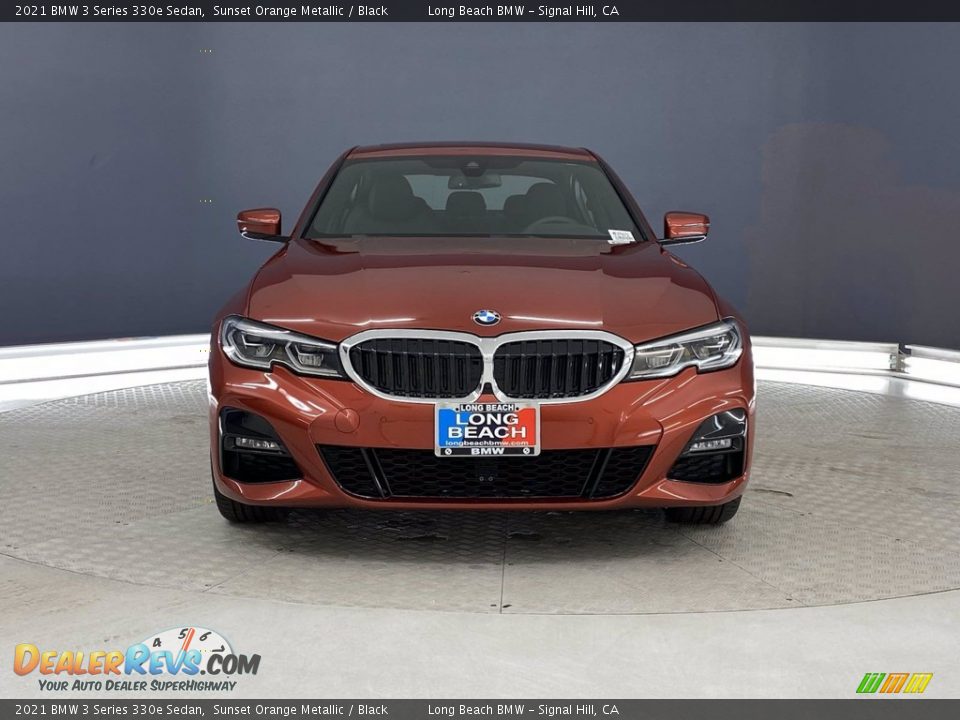 2021 BMW 3 Series 330e Sedan Sunset Orange Metallic / Black Photo #2