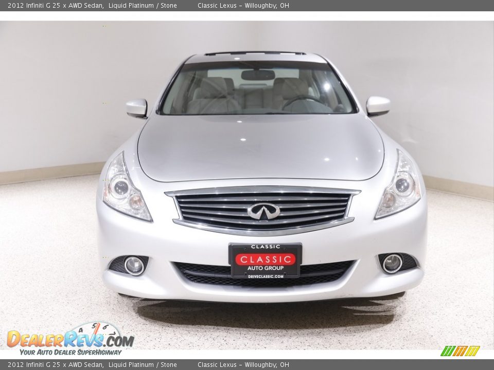 2012 Infiniti G 25 x AWD Sedan Liquid Platinum / Stone Photo #2