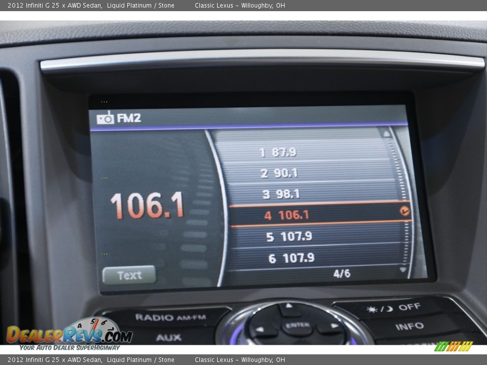Audio System of 2012 Infiniti G 25 x AWD Sedan Photo #10