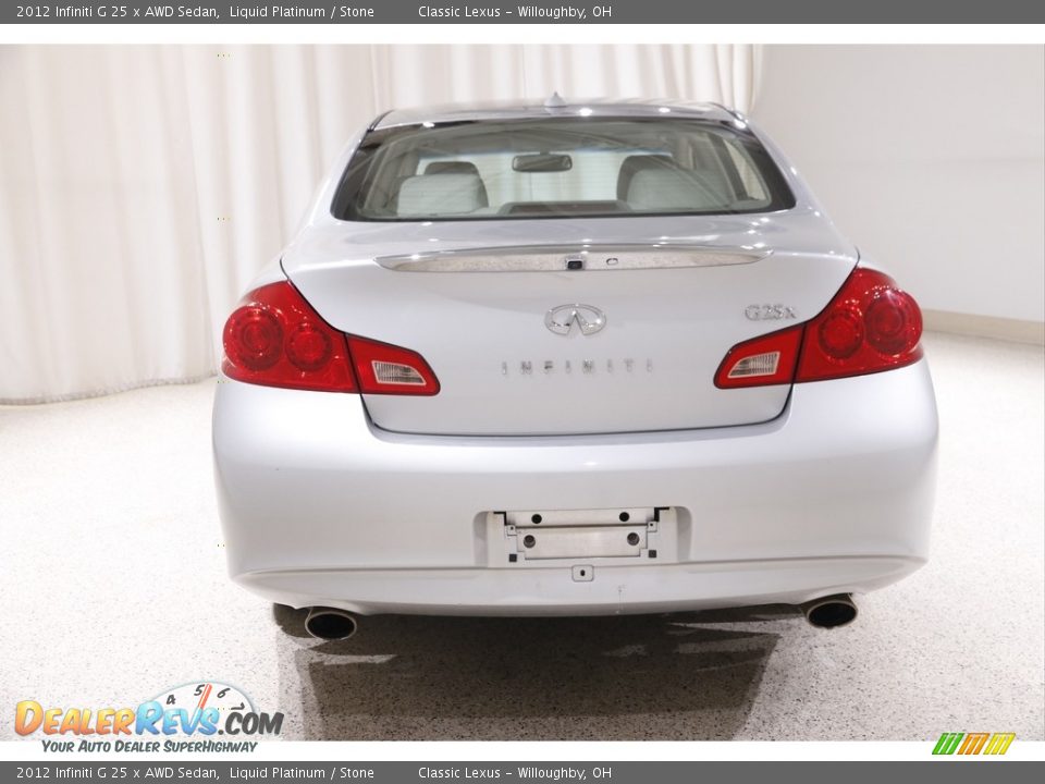 2012 Infiniti G 25 x AWD Sedan Liquid Platinum / Stone Photo #18