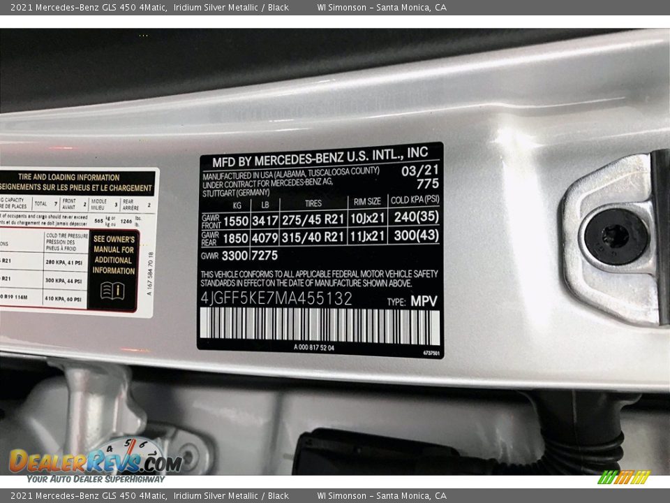 2021 Mercedes-Benz GLS 450 4Matic Iridium Silver Metallic / Black Photo #11