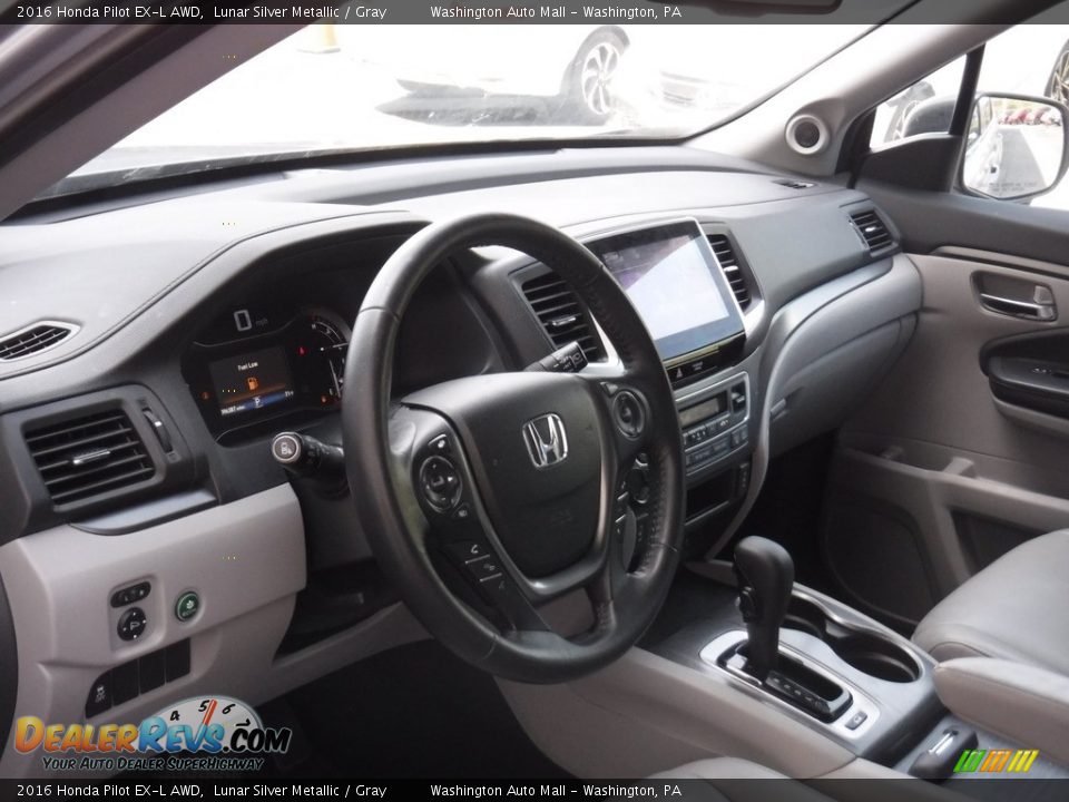 2016 Honda Pilot EX-L AWD Lunar Silver Metallic / Gray Photo #13