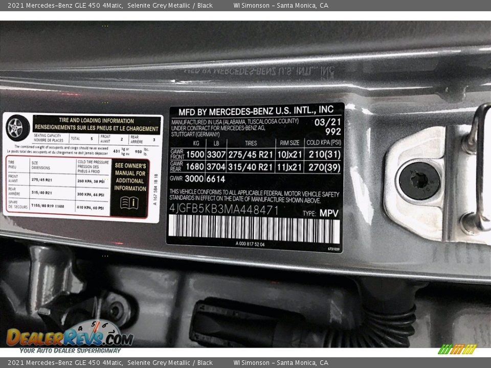 2021 Mercedes-Benz GLE 450 4Matic Selenite Grey Metallic / Black Photo #11