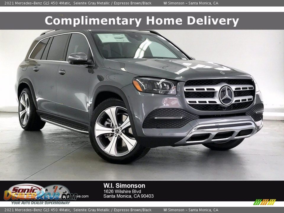 2021 Mercedes-Benz GLS 450 4Matic Selenite Gray Metallic / Espresso Brown/Black Photo #1