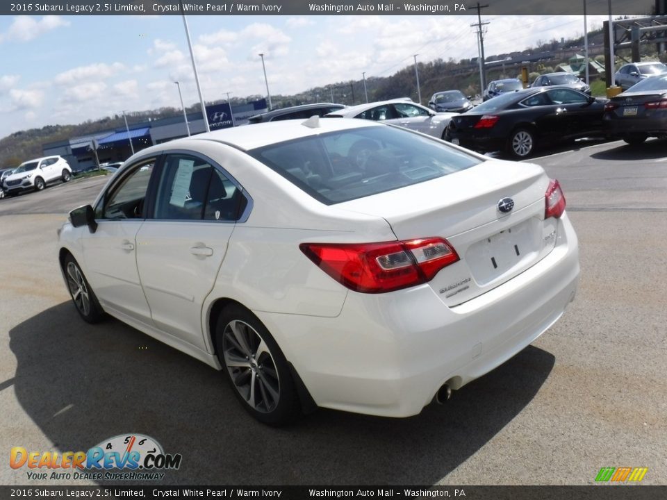 2016 Subaru Legacy 2.5i Limited Crystal White Pearl / Warm Ivory Photo #8