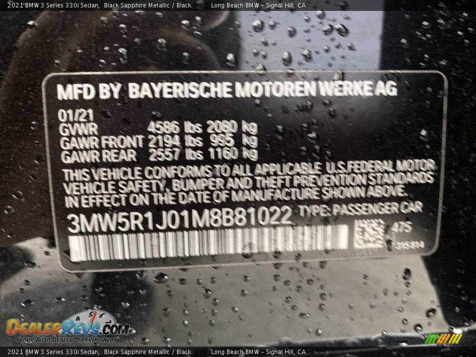 2021 BMW 3 Series 330i Sedan Black Sapphire Metallic / Black Photo #26
