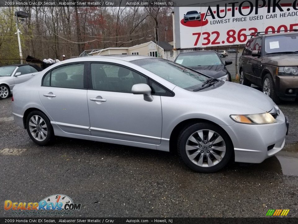 2009 Honda Civic EX Sedan Alabaster Silver Metallic / Gray Photo #1