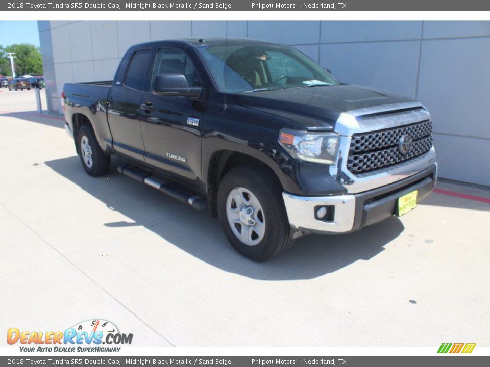 2018 Toyota Tundra SR5 Double Cab Midnight Black Metallic / Sand Beige Photo #3