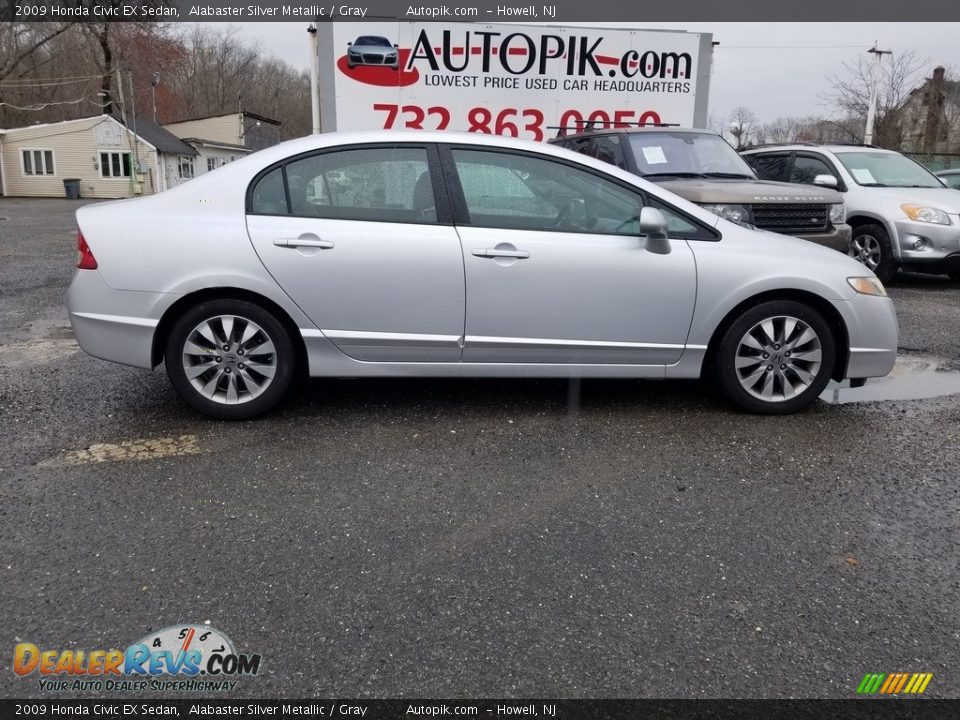 2009 Honda Civic EX Sedan Alabaster Silver Metallic / Gray Photo #2