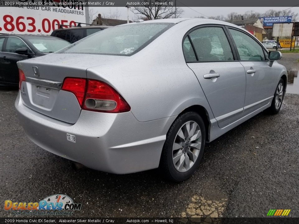 2009 Honda Civic EX Sedan Alabaster Silver Metallic / Gray Photo #3