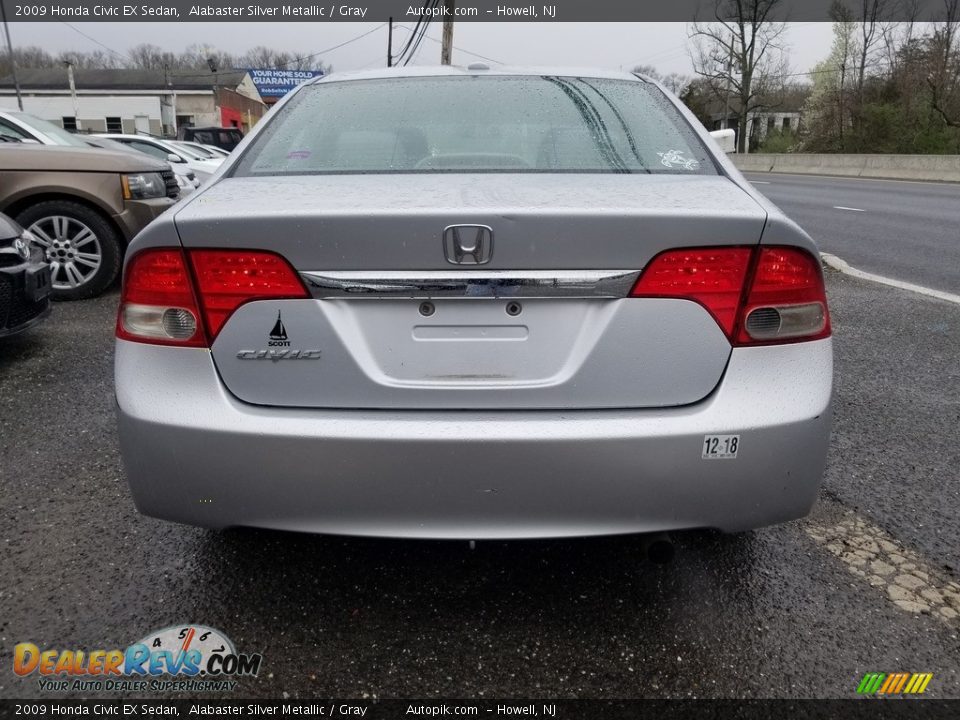 2009 Honda Civic EX Sedan Alabaster Silver Metallic / Gray Photo #4