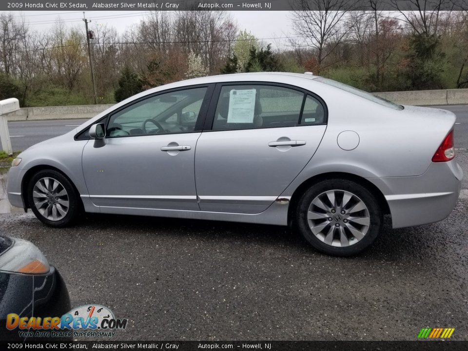 2009 Honda Civic EX Sedan Alabaster Silver Metallic / Gray Photo #5