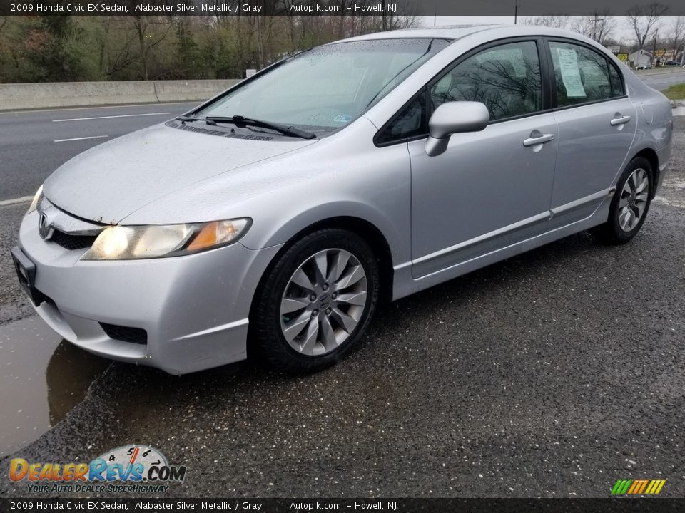 2009 Honda Civic EX Sedan Alabaster Silver Metallic / Gray Photo #7