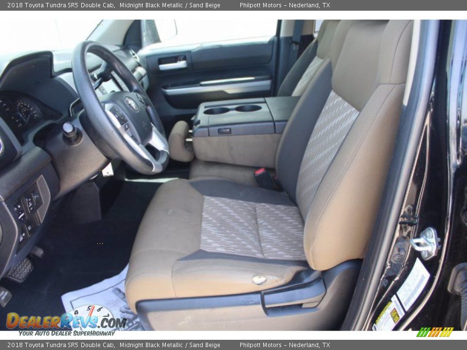 2018 Toyota Tundra SR5 Double Cab Midnight Black Metallic / Sand Beige Photo #13