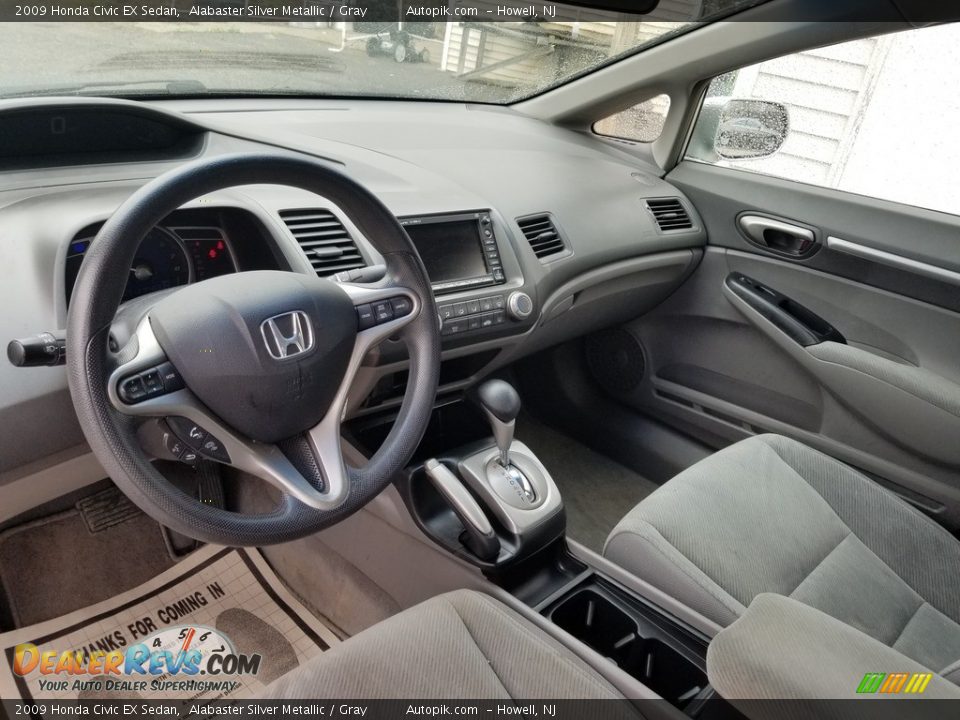 2009 Honda Civic EX Sedan Alabaster Silver Metallic / Gray Photo #12