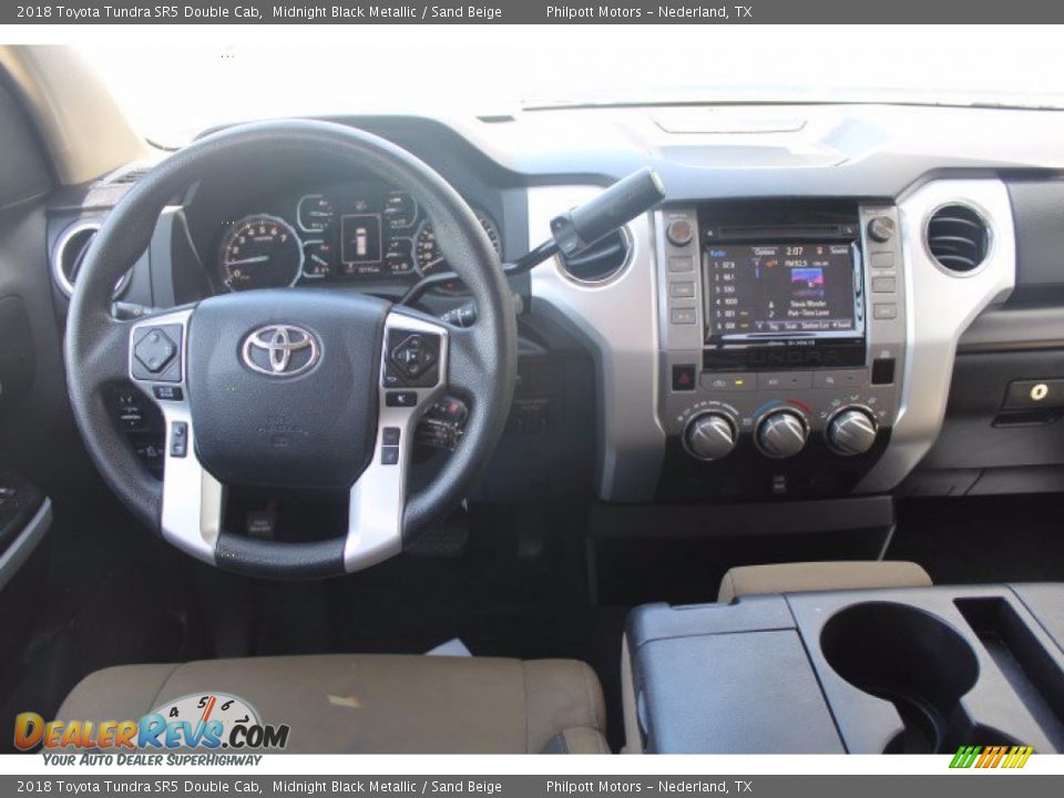 2018 Toyota Tundra SR5 Double Cab Midnight Black Metallic / Sand Beige Photo #23