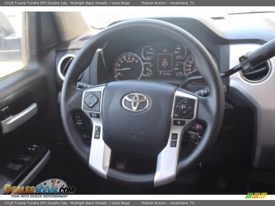 2018 Toyota Tundra SR5 Double Cab Midnight Black Metallic / Sand Beige Photo #24