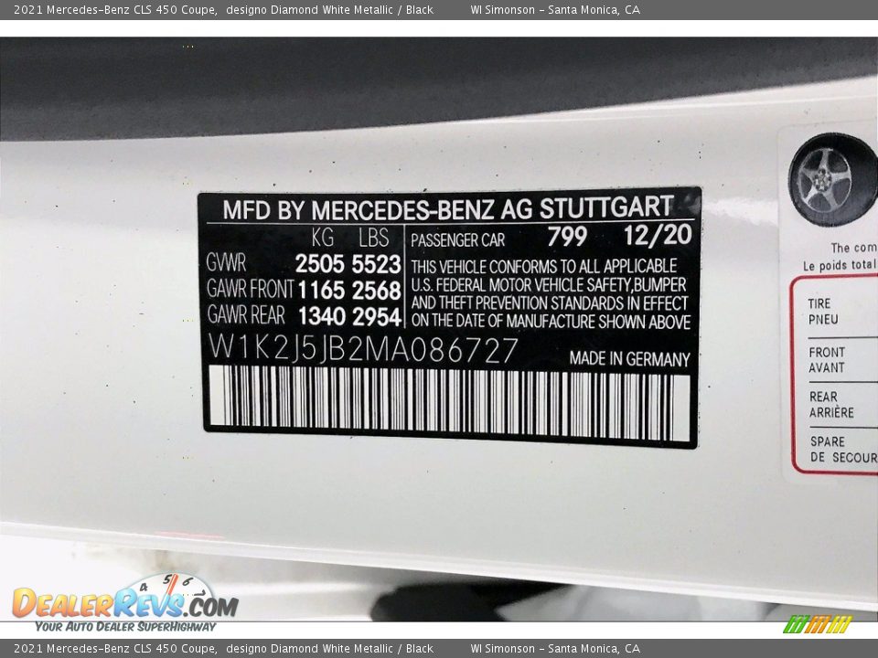 2021 Mercedes-Benz CLS 450 Coupe designo Diamond White Metallic / Black Photo #11